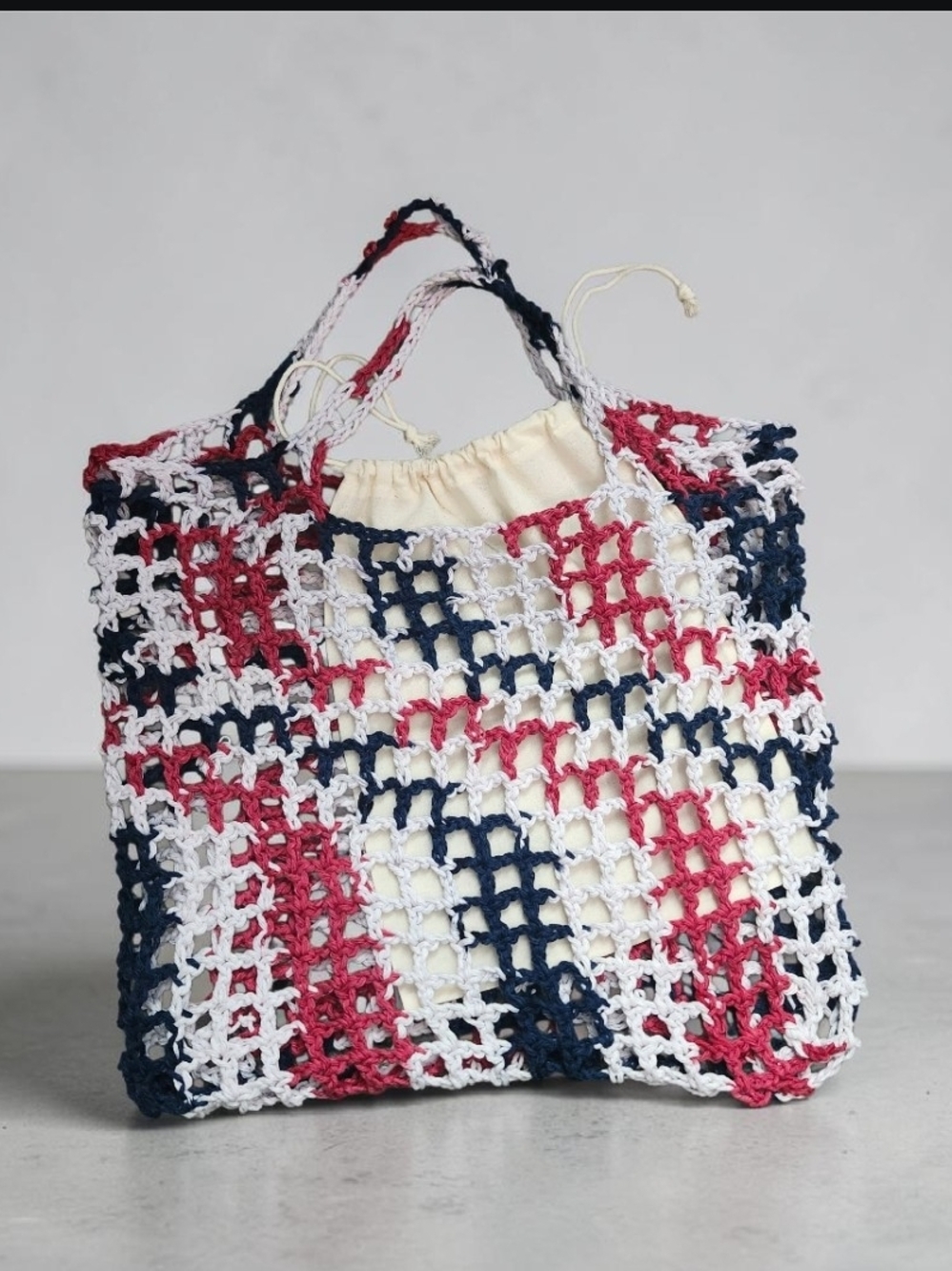 Crochet Patroitic Market Bag and Star Tumbler New - Picture 4 of 6